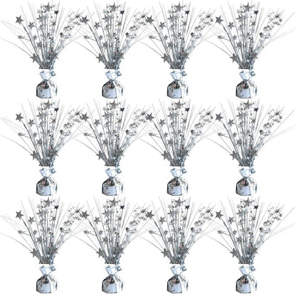 12 Pack Metallic Sliver Foil Spray Centerpieces Stars Brust Table Centerpieces by Egolot