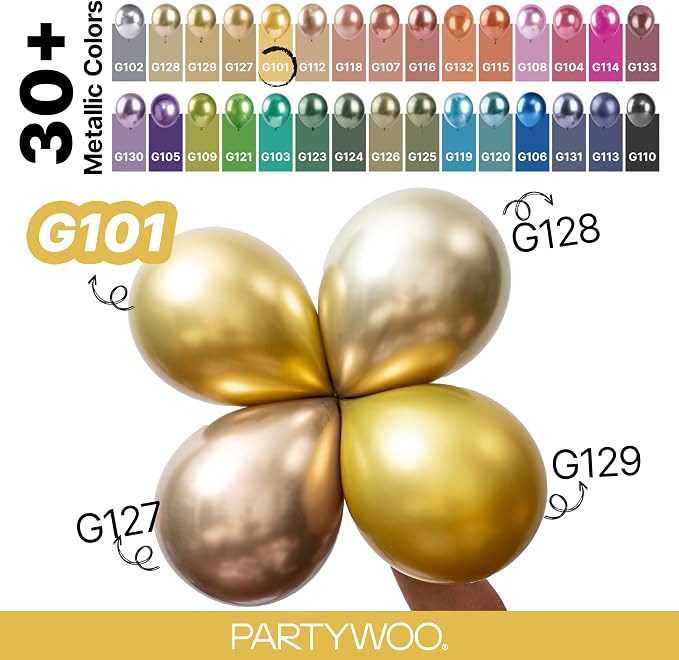 PartyWoo Gold Balloons 152pcs Different Sizes of 18 12 10 5 Inch | Balloons - Image 4