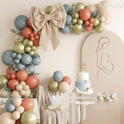 Pink Blue Gender Reveal Balloons 12 Inch Dusty Pink Blue Beige White Sand Cream - Image 3