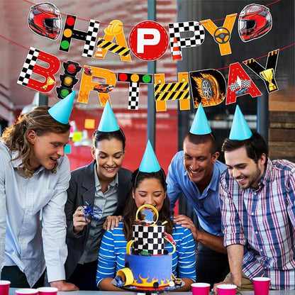 Racing Cars Happy Birthday Banner Racing Car Birthday Party Decorations Racing - Image 9