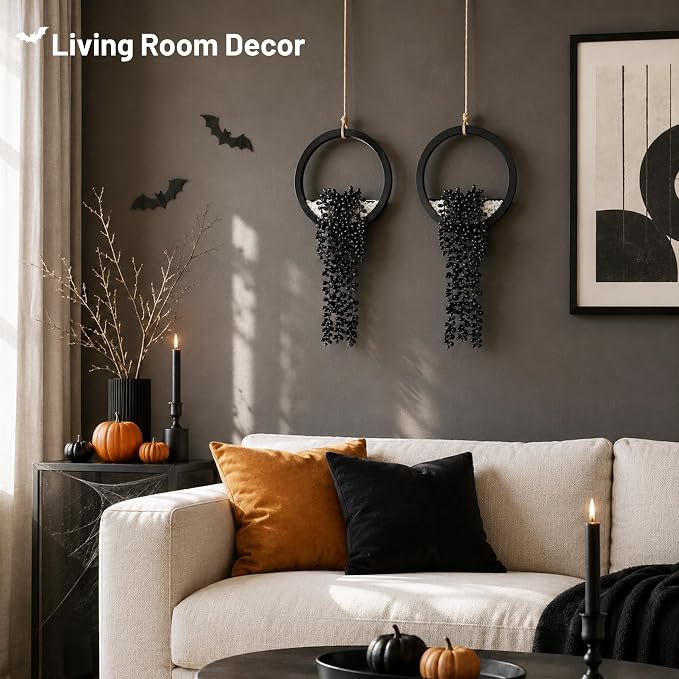 Der Rose 2 Pack Black Artificial Hanging Plants - Image 7