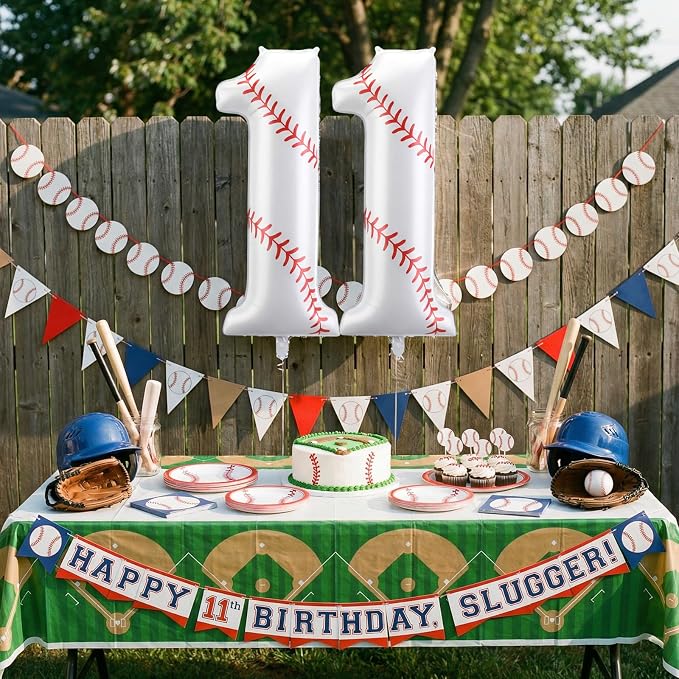 Jenaai Baseball Number 11 Balloons 40 Inch Baseball Theme Birthday Party - Image 6