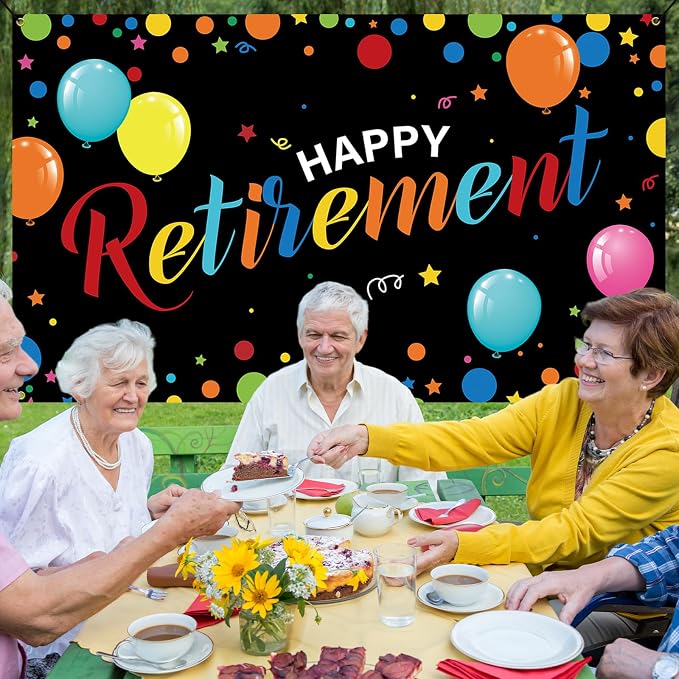 Happy Retirement Party Decorations, Backdrop Banner, Yard Sign, Photo Booth - Image 4