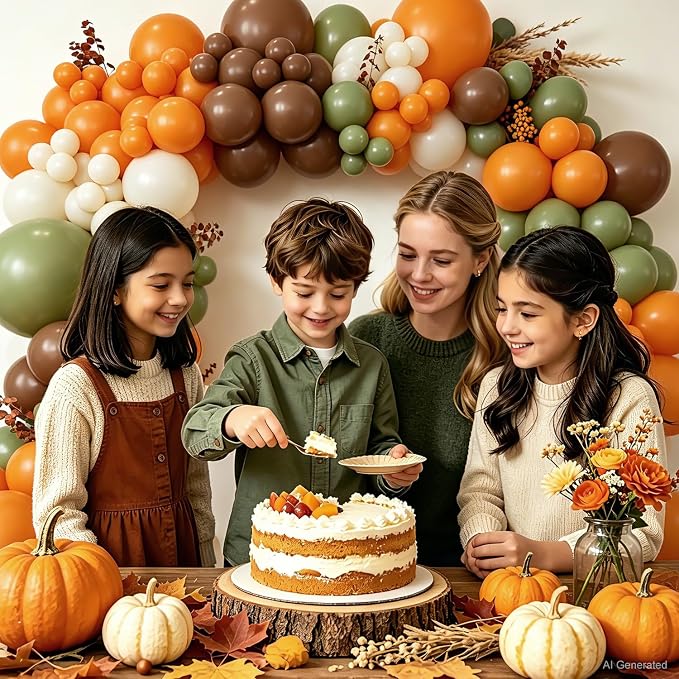 Green Fall Balloon Arch Kit for Autumn Thanksgiving Party Decorations | Orange - Image 5