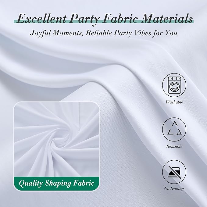 10 ft x 8 ft Wrinkle Free White Backdrop Curtain - Image 5