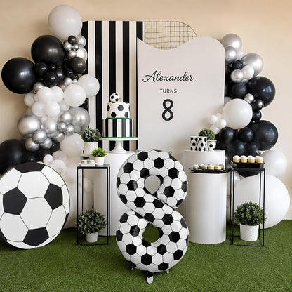 Soccer 8 Balloon Number, 40 Inch Soccer Number 8 Foil Balloon - Image 6