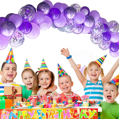 Balloon Purple and White, 60 Packs 12 Inch Dark Purple Light Purple Metallic - Image 7