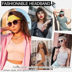 10 PCS Headbands for Women - Fashion Non Slip Cotton Headbands for Women and Men Perfect for Sports and Outdoor Activities in Summer,Including Running, Yoga, Cycling, Gym Workouts