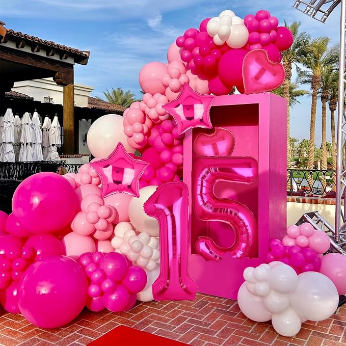 40 Inch Number Balloons Hot Pink 5 Cowgirl Pink 5th Birthday Decor 9 Pcs | - Image 7