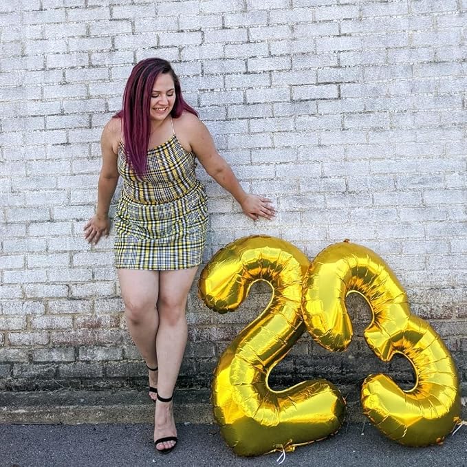 Gold Number 40 Birthday Balloons, 40 Inch Large Gold Mylar Foil Number 4 and 0 - Image 5