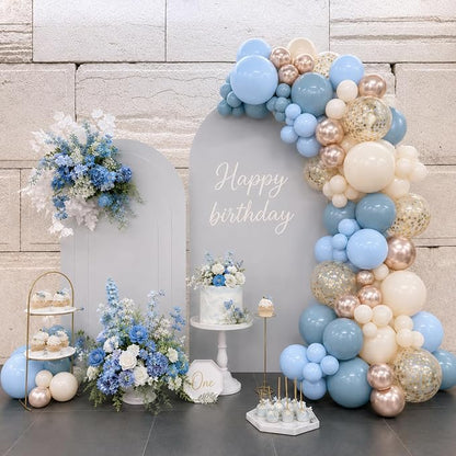 Dusty Blue and Gold Balloons - Image 7