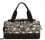 Vooray 22L Boost Duffel Bag – Small Travel & Sports Gym Bag for Women and Men with Shoe Pocket, Weekender for Overnight Football, Travel, Hospital Stays or Workout, Textured Leaves