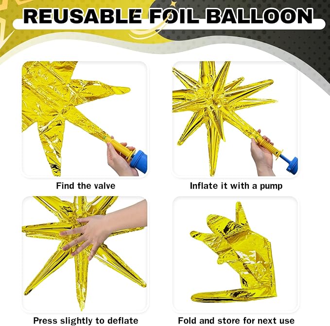 HILAVO 12PCS Gold Star Balloons - Image 7
