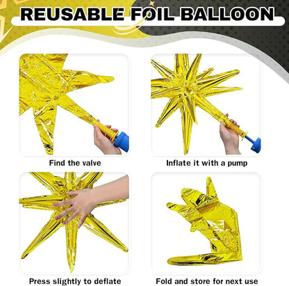 HILAVO 12PCS Gold Star Balloons - Image 7