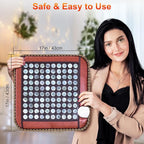 Natural Blue Jade Heating Pad, Infrared Heating Pad, Far Infrared Heating Pads with Travel Bag and Chair Strap, Smart Controller with Memory Function, Auto Shut Off (Brown, 17 in x 17 in)