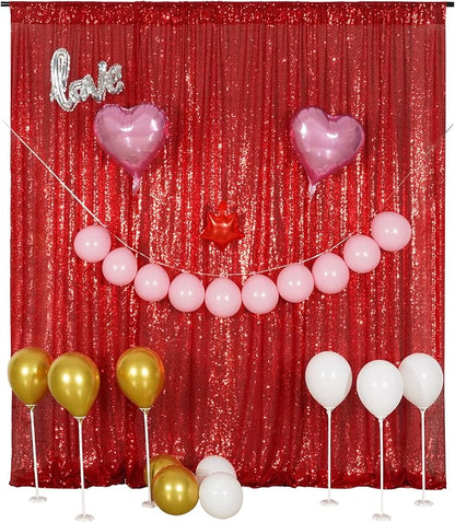 Poise3EHome Red Sequin Backdrop, 20Ft x 10Ft Glitter Photography Background - Image 7