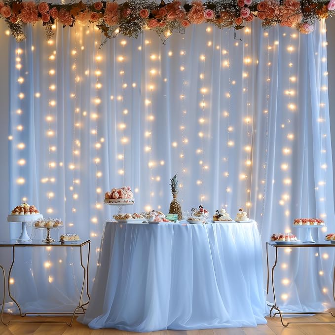10x10ft Baby Blue Tulle Backdrop Curtain - Image 7