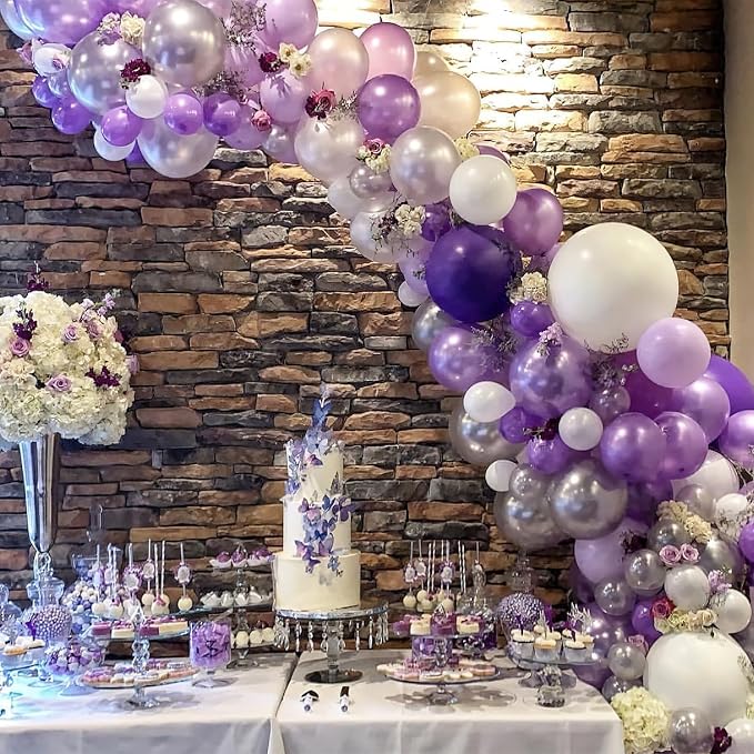 PartyWoo 50pcs Pearl Light Purple Balloons, - Image 7