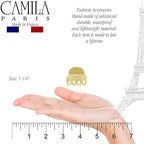 Camila Paris CP3132 French Hair Clip for Women, Set of 2 Small Yellow Girls Hair Claw Clips Fashion Durable Hair Accessories for Women, Luxury Ladies Strong Hold No Slip Grip Clamp, Made in France