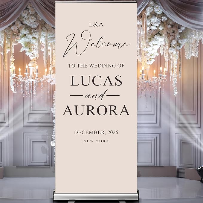 Custom Banner for Weddings READY IN 24HRS Choose your Design Retractable Banner - Image 6