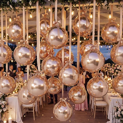 Jenaai 30 Set Round Foil Balloons Bulk 22 Inch 4d Metallic Giant Balloons Set - Image 7