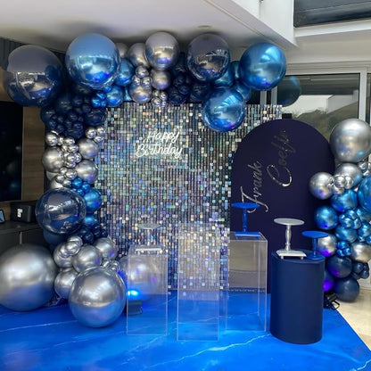 Navy Blue and Silver Balloons for Graduation Decorations | 12-inch metallic - Image 7