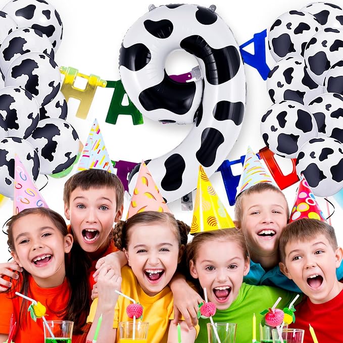 Cow Print Number 9 Balloon, Large 40 Inch Cow Number Birthday Balloons - Image 4