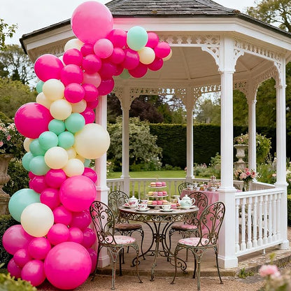 104pcs Hot Pink Balloon Garland Arch Kit Assorted Sizes 18/12/10/5 Inch | Dark - Image 6