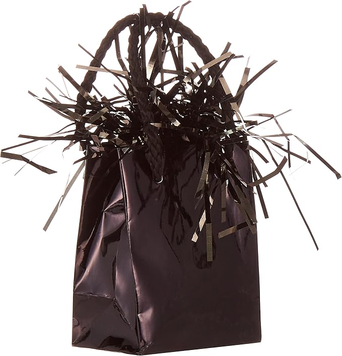 Black Plastic Mini Gift Bag Balloon Weight by Unique