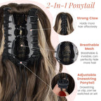 Claw Clip Ponytail Extension 18 Inch Curly Wavy Ponytail Extension Jaw Clip on Pony Tails Hairpiece for Women Fluffy Natural Synthetic for Daily Use (Chocolate Brown with Blonde Highlights)