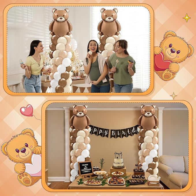 Kasyat 2 Set Bear Balloon Column Stand Kit Bearly Baby Shower Balloon Arch Kit - Image 6