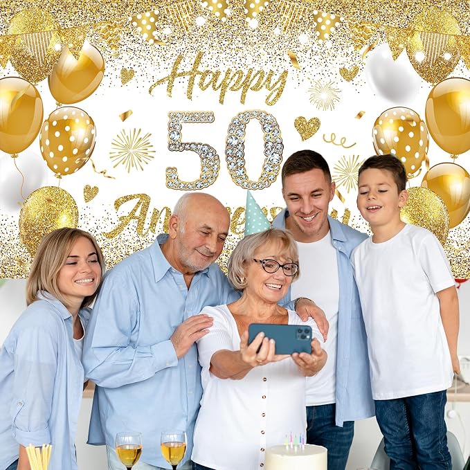 50th Wedding Anniversary Banner Decorations - Image 5