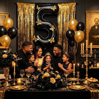 40 Inch Black Number 5 Balloon - Image 6