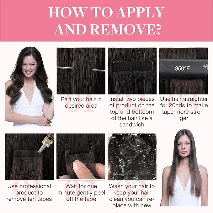 GOO GOO Tape in Hair Extensions Human Hair, 2A Light Brown, 22inch 100g 40pcs, Skin Weft Seamless Invisible, Silky Straight with Thick Ends, Remy Human Hair