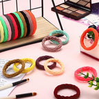 60 Pieces Seamless Ponytail Holders - Thick Cotton Hair Ties, No Crease Bands for Women, Girls, Heavy and Curly Hair, Highly Elastic in 4 Fresh Styles (Bright Colors)