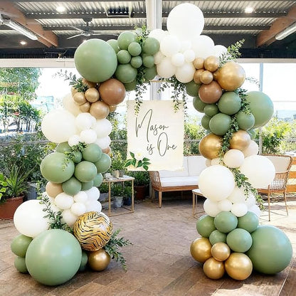 50pcs 12 Inch Sage Green Latex Party Balloons | Premium Olive Green Balloon Kit - Image 3