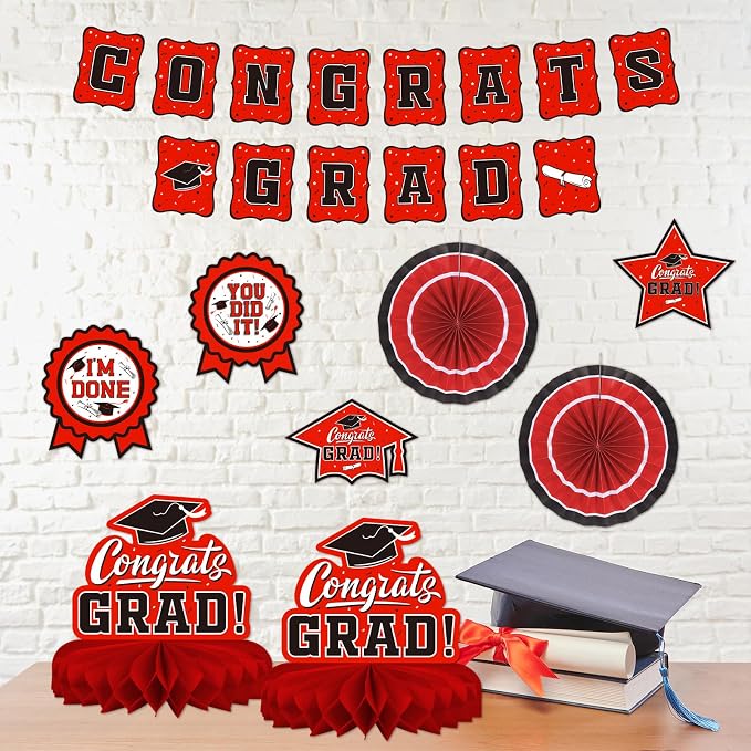 Red Themed 2026 Graduation Decorations Set - Image 6
