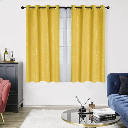 Deconovo Living Room Curtains 63 Inches Long, Thermal Insulated, Room Darkening - Image 2