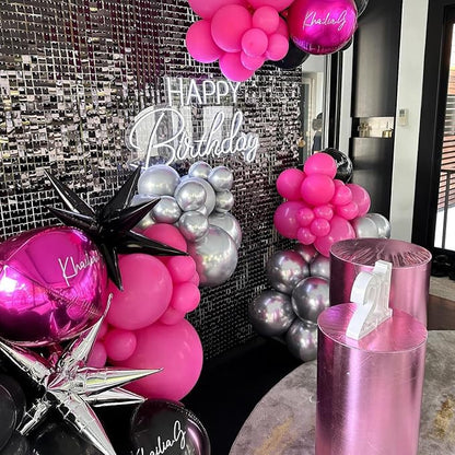 Hot Pink and Black Balloons, for Girls Wedding Bridal Shower Birthday Party - Image 6