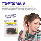 Good Hair Days Hair Pins - 2 1/2" Plastic, U-shaped Magic Grip Hairpins, Strong Durable Pins For Fine, Thick & Long Hair, Styling Accessories - Crystal, Set of 20
