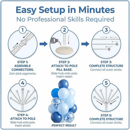 Chrome Blue Balloon Column Kit - Image 3