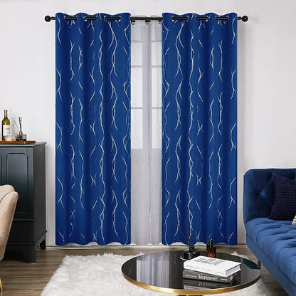 Deconovo Living Room Curtains 95 Inches Long, Thermal Insulated, Room Darkening - Image 2