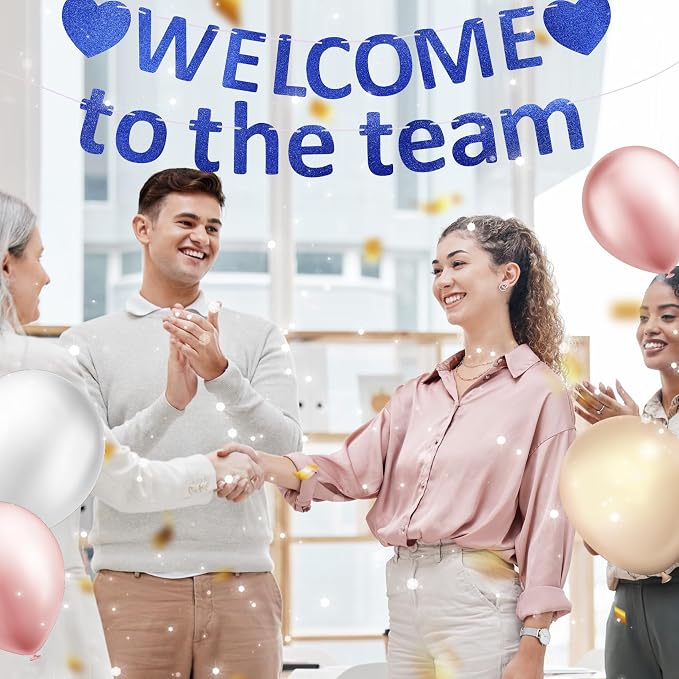 Pre-Strung Glitter Welcome to the Team Banner Welcome Banner Welcome Decorations - Image 5