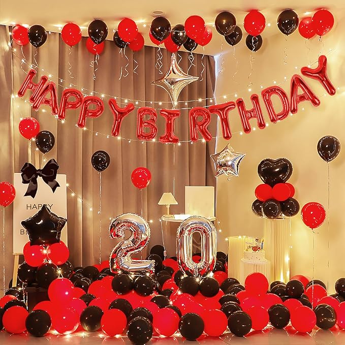 CANREVEL Happy Birthday Banner Decorations + Sign Balloons, - Image 6