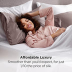 Bedsure Satin Pillowcases, Similar to Silk Pillow Cases Queen Size Set of 2, Pillow Case for Sleeping Women with Envelope Closure, Gifts for Women Men, Dusty Rose, 20x30 Inches, 2pcs