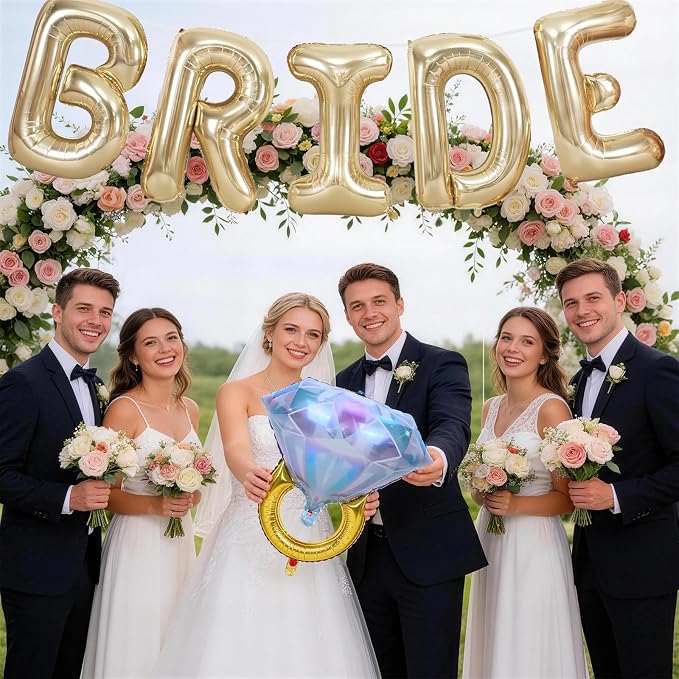 40inch Gold Bride Balloons Bachelorette, Bride To Be Bridal Shower Balloon - Image 8