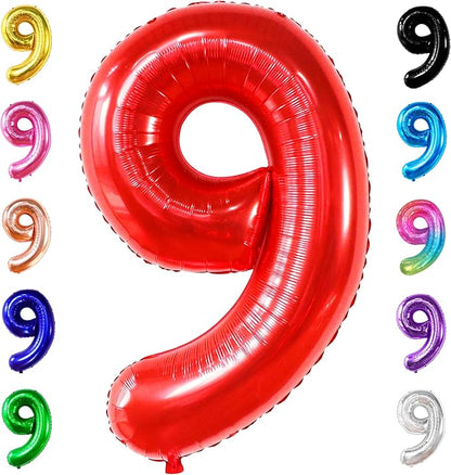 KatchOn Red Number 9 Balloon 40 Inch, 9 Balloon by KatchOn