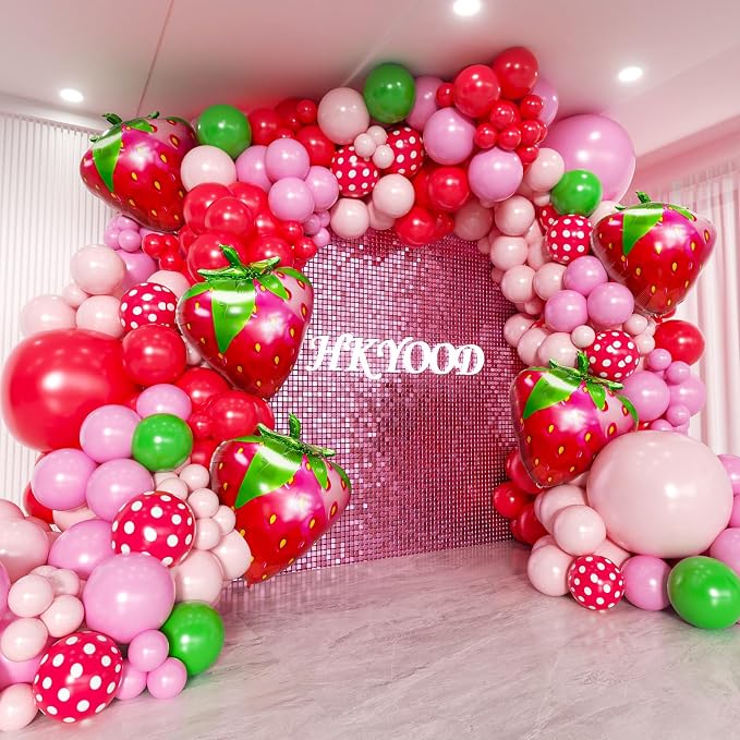 Strawberry Balloon Arch by Unknown