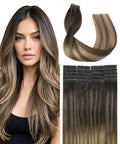 SURNEL Injection Tape in Extensions Real Human Hair 18Inch Dark Brown to Dirty Blonde Invisible Tape in Extensions 20 Pcs 40g(#2618,18)