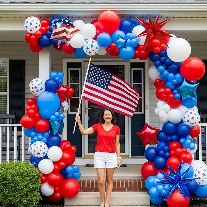 Red White and Blue Balloon Garland Kit - Image 2